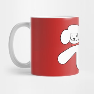 Walking White Poodle Dog Mug